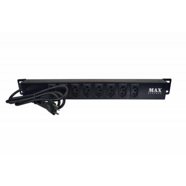 Imagem de Calha Regua P Rack C 8 Tomadas 10a 19 Preto Max Eletron