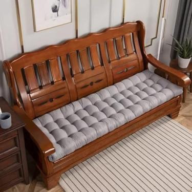 Imagem de Almofadas De Banco De 8 Cm De Espessura 2/3 Lugares Jardim Retangular Banco Almofadas De Assento Almofadas De Sofá Para Sala De Jantar Pátio Cozinha Escritório Chaise Outdoor, Gray, 180 * 52 * 8cm