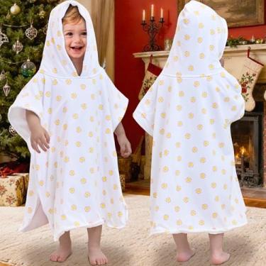 Imagem de VOOVA & MOVAS Toalha poncho infantil de camada dupla com capuz (2 a 4 anos, 50 x 53 cm) | Algodão ultramacio e absorvente | Toalha de banho infantil grossa para natação, praia, chuveiro e inverno