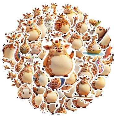 Imagem de 70 peças adesivos de papelaria de animais girafa amigos para telefone faça você mesmo, laptop, scrapbook, bicicleta, laptop, motocicleta, bagagem, telefone