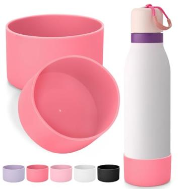 Imagem de Mity rain 2 peças de bota de silicone para garrafa de água Owala FreeSip Twit, antiderrapante, redução de ruído, evita arranhões (510 g rosa)