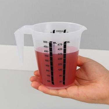 Imagem de Copo Medidor Graduado 500ml Com Alça Bico Dosador Jarra Transparente P