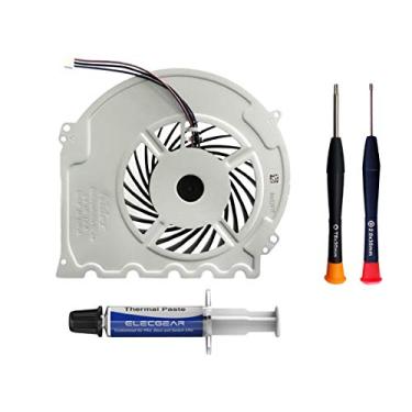 Imagem de ElecGear Ventilador de resfriamento interno de substituição para PS4 Slim CUH-2xxx – Resfriador de dissipador de calor de CPU, pasta composta térmica Arctic MX-2, TR8 Torx Security, kit de ferramentas