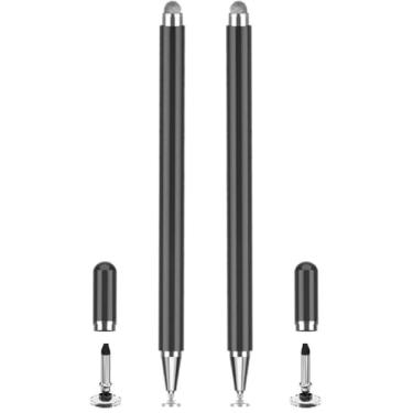 Imagem de Caneta Stylus para Samsung Galaxy Tab A9+, A8, A7, A7 Lite, lápis Stylus Touch capacitivo de alta sensibilidade e precisão para Apple iPad, Fire HD, Microsoft Surface All Touch Devices (2 peças/preto)