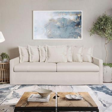 Imagem de Sofá Living Laguna 2,40m Com Capa Removível Lavável Cor Marfim 2250