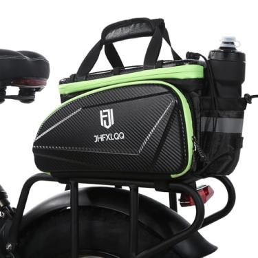 Imagem de JHFXLQQ Bolsas de bicicleta para rack traseiro de bicicleta: 35 L de grande capacidade bolsa de couro impermeável estilo fibra de carbono bolsas de viagem para ciclismo - bolsas de bicicleta para