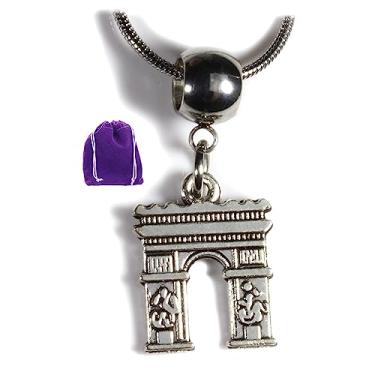 Imagem de Dave The Bunny Colar Arc de Triumph - um ótimo colar para viajantes e amantes de Paris, Aço inoxidável, Sem Pedra Preciosa