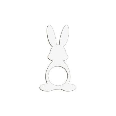 Imagem de Porta Guardanapo Coelho Frente Kit 4 Peças 5,5cmx10cm- Cria Arte Laser Branco