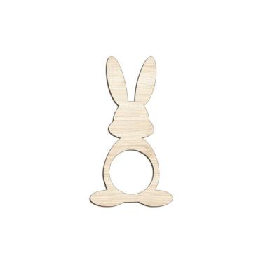 Imagem de Porta Guardanapo Coelho Frente Kit 4 Peças 5,5cmx10cm- Cria Arte Laser Madeira Clara