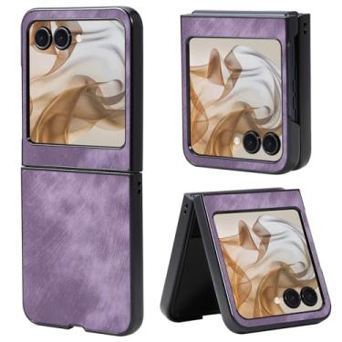 Imagem de Fourmor Capa para Motorola Razr 2025/Razr 2024 - Capa protetora de couro PU vintage à prova de choque | Cobertura total | Design leve e antiimpressões digitais