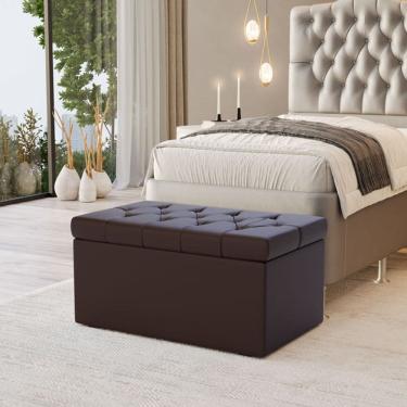 Imagem de Calçadeira Baú Sagitarius Para Cama de Solteiro 90cm no Tecido Courino - Agilidade e Elegância Aradecor