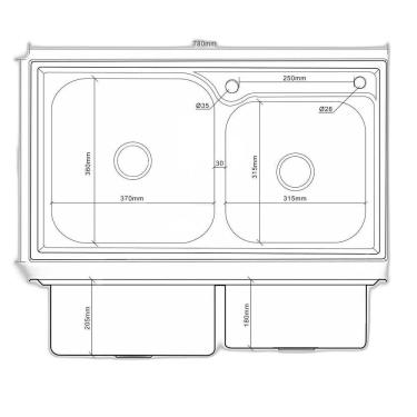 Imagem de Cuba Dupla Cozinha Gourmet Inox Luxo Com Acessórios Brinovar