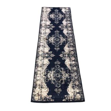 Imagem de Passadeira Trilho 3M Vintage Reload Azul 80X300Cm Tipo Persa