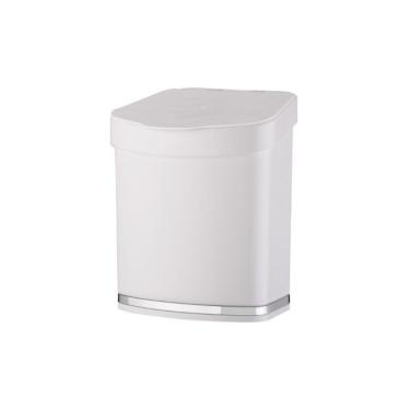 Imagem de Lixeira Em Plástico Eleganza 2,5L Future Branco E Cromado
