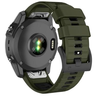 Imagem de Velocarer Pulseira de relógio de 26 mm para Garmin Fenix 8 de 51 mm/Fenix 7X/Fenix 6X/Fenix 5X, QuickFit Sport Substituição para Tactix 7 Pro/Descent Mk2i/Enduro 3/Enduro 2/D2 Mach 1 Pro, verde
