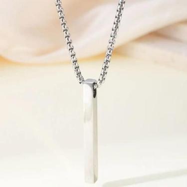 Imagem de Cordão De Pingente Barrinha Aço Inoxidável 4 Cores Estiloso - Lualki S