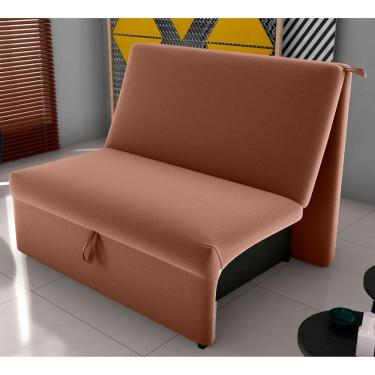 Imagem de Sofá Cama Para Descanso Alice Veludo Ferrugem