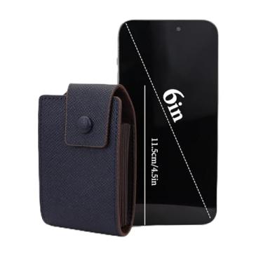 Imagem de Porta-certificado multifuncional e bolsa masculina elegante design de fivela preta para armazenamento de cartões e itens essenciais