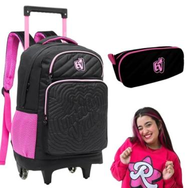 Imagem de Kit Escolar Mochila De Roda Estojo Coleção Emilly Vick Preto