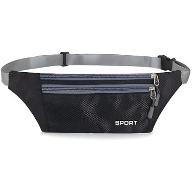 Imagem de Pochete Esportiva Slim Antifurto e Impermeável, Porta Celular com Compartimentos para Corrida, Academia e Viagens – H2F STORE (Preto)