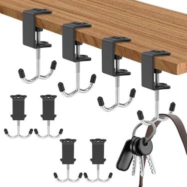 Imagem de 8 cabides ajustáveis para bolsa de mesa, suportes de meia de Natal para manto, capacidade de carga de 50 kg, ganchos de bolsa resistentes para mesa, 2 ganchos de guirlanda, braçadeira de bolsa embaixo