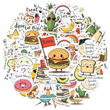 Imagem de 35 peças Alimentos Animais Espaço Motivação Viagem Adesivos Papelaria Adesivos Humorísticos para Mala Frigorífico Telefone Bagagem Laptop Guitarra Carro Brinquedos DIY Telefone Guitarra Laptop