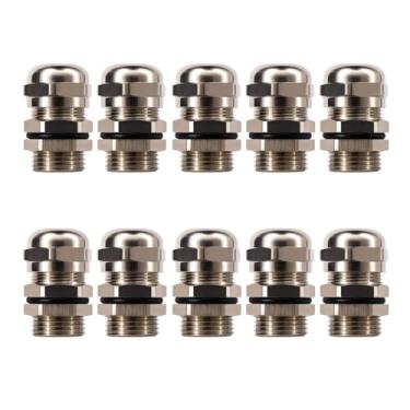 Imagem de Gebildet Prensa-cabo de metal, PG7 impermeável ajustável 3-6,5 mm junta de cabo com gaxetas, conector de fio M12 × 1,5, protetor de fio