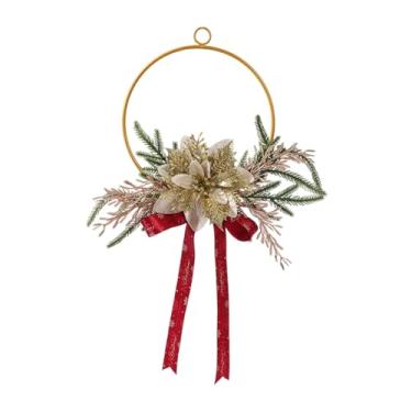 Imagem de Fxzqgnh Guirlanda de Natal, Decoração Natalina com Laço E Fita, Enfeite de Parede, Ornamento, Enfeite de Porta para Entrada, Festas E Eventos, Ouro, Tamanho real