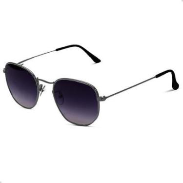 Imagem de Oculos de Sol Hexagonal Masculino Feminino Clássico Moda Retro Proteção UVA-Unissex