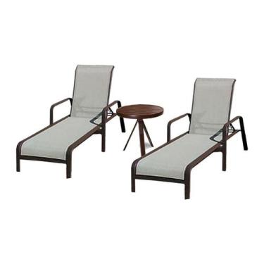 Imagem de Kit 2 Espreguiçadeiras E Mesinha Para Piscina E Jardim - Sarah Móveis