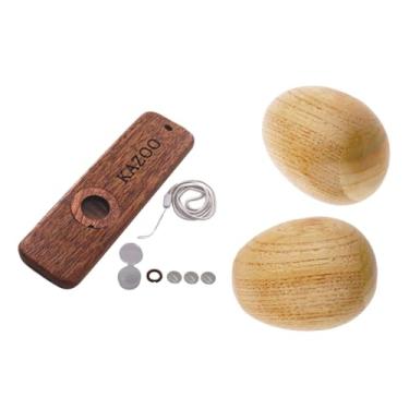 Imagem de oshhni Kazoo de madeira com cordão, instrumento musical, chocalhos de ovo, acompanhamento, maracas leves, instrumento de percussão único