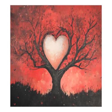 Imagem de Blueangle Capa de ímã de lava-louças Love Tree, decoração frontal de capa de lava-louças, decalques de armário doméstico, adesivos de eletrodomésticos, adesivo magnético decorativo para o dia dos