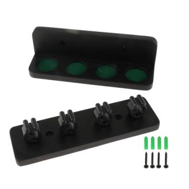 Imagem de Colaxi Suporte para tacos de bilhar, fácil de instalar na parede, comporta 4 tacos. Ideal para sala de descanso, escritório, canto de hotel ou bar, Preto