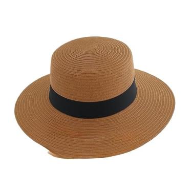 Imagem de Palha dobrável para a piscina das mulheres do chapéu de praia(CARAMELO)