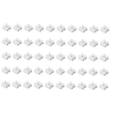 Imagem de MERIGLARE Conjunto de 50 Conectores de Mola para Fios Elétricos, Conectores Rápidos para Fitas de LED, para Conexão de Fios, Terminais de Fixação por Mola