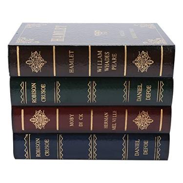 Imagem de Caixa em formato de livro Antigo feito à mão Estojo de armazenamento de joias de madeira Decoração de casa Estante de escritório Enfeites Caixa de presente para mulheres