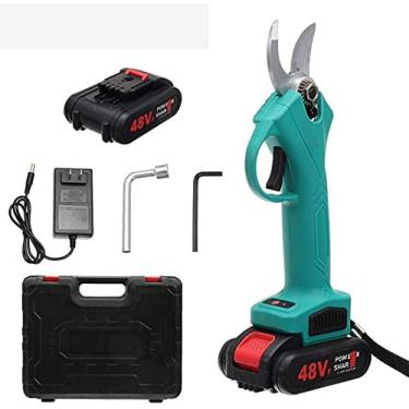 Imagem de Tesoura De Poda Elétrica Sem Fio 48V, Tesouras De Podar Elétricas, Cortador De Ramos De Poda De Bonsai De Árvore Eficiente Com Bateria De Íon De Lítio 9700Mah, 1 Carregador,incomparable123