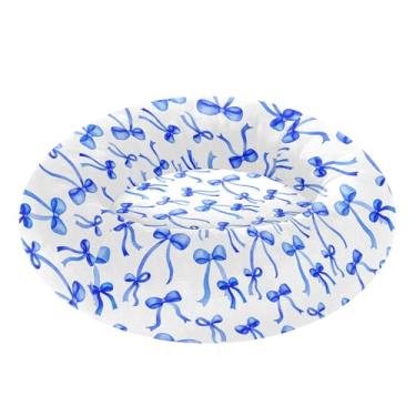 Imagem de SEHANY Cama fofa para cachorro com laço azul, removível e lavável, pequena, redonda para gatos, fofa, super macia, confortável, com fundo antiderrapante para cães pequenos, médios e gatos, 39,9 cm