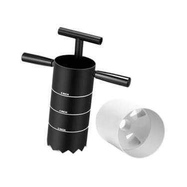 Imagem de oshhni Cortador de buracos de golfe portátil, com cabo removível, acessórios removíveis, cavador de buracos, para uso externo no quintal, 4 Inch Three Hole