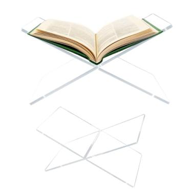 Imagem de Suporte grande de acrílico para livros, 28 x 15 cm, transparente para livros de receitas e suporte de exibição para revistas, livros didáticos (transparente)