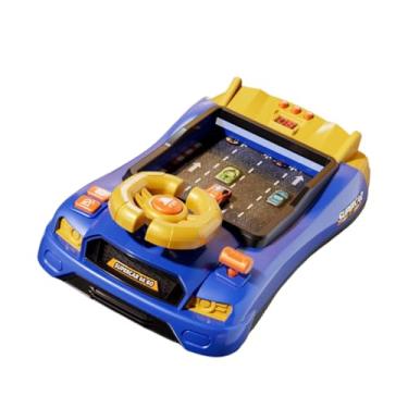 Imagem de simhoa Volante de brinquedo com simulador de direção, brinquedo educativo com controle de direção simulada, Versão Azul Do Temporizador