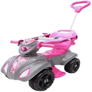Imagem de Quadriciclo infantil rosa, design aranha, pedal facil, resistente e seguro, colorido
