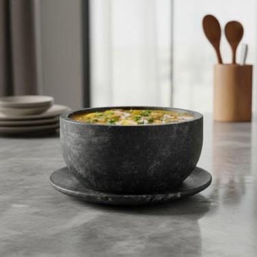 Imagem de Kit 10 Cumbucas Bowl Pedra Sabão Com Prato 350 Ml