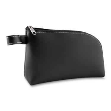 Imagem de Necessaire Slim com Alça em Couro Sintético Preto, 20 x 5 x 13,5 cm, 100g