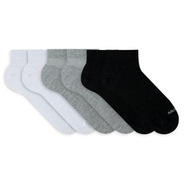 Imagem de Kit Meia Sapatilha Mash 6 Pares Algodão Esportiva, Cinza mescla claro,
