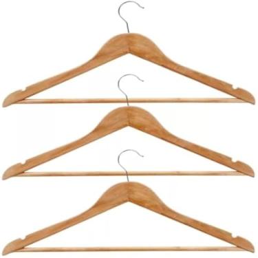 Imagem de Cabides, roupa, madeira, organizacao, vestuario, guarda-roupa, pendurar, resistente, finos