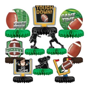 Imagem de Fancyes 10 Centros de Mesa em Formato de Favo de Mel com Tema de Futebol, Decorações de Festa com Silhuetas para Aniversário, Família e Amigos, Artigos para