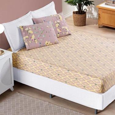 Imagem de Jogo de Cama Lençol Bouti Estampado Queen 03 Peças - Lavanda - Bia Enx