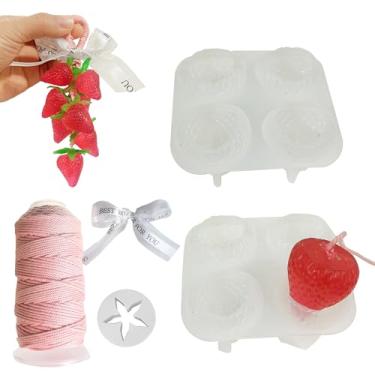 Imagem de Moldes de sabão de uva em forma de morango de silicone faça você mesmo – Kit requintado de fabricação de sabão moldes para Jabones Artesanales Faça seus próprios sabonetes para presente (sem sabonetes