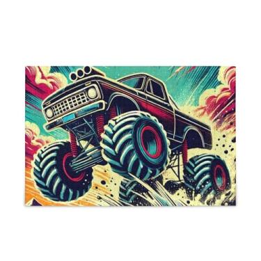 Imagem de Quebra-cabeça colorido Monster Truck de 500 peças, material de madeira e papel, quebra-cabeças para homens